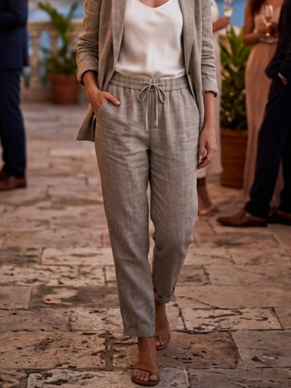 Frank & Oak 100 % Linen Tapered Pants